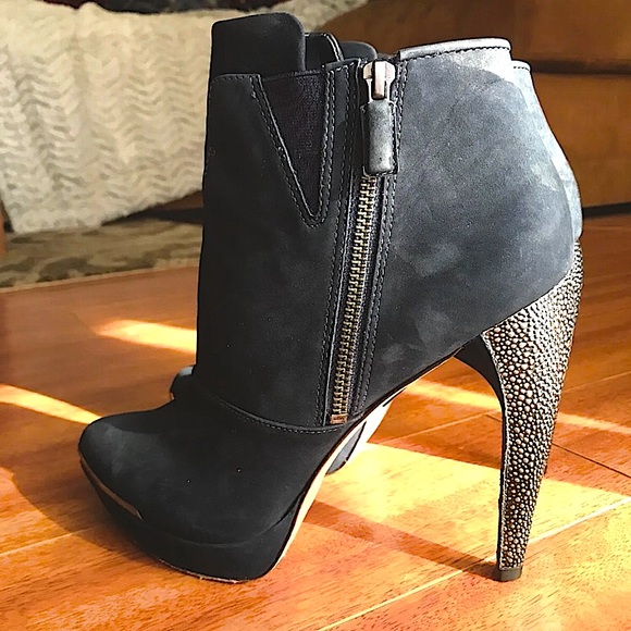 Herve Leger Women Mercer Blue Vero Cuoio Ankle Boots W Dust Bag US 9 - Picture 2 of 11